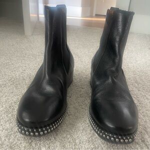 AllSaints black leather Chelsea boots with silver studs